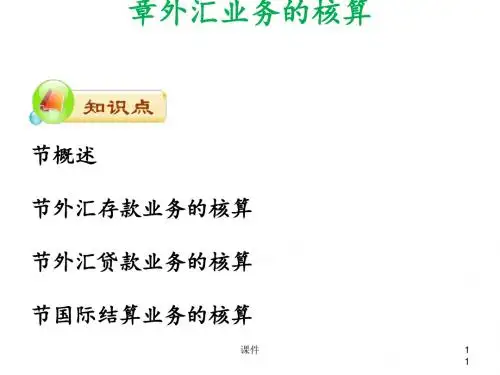 外汇业务的核算概述(PPT 60张)