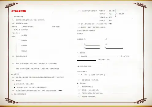 九年级政治复习资料