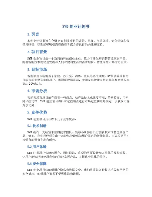 SYB创业计划书.DOC