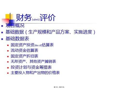 技术经济学之财务评价和可行性研究报告共40张PPT
