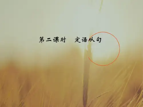 2018版高考英语江苏专用译林大一轮复习课件：第二部分 高考基础语法 第二课时 定语从句 精品