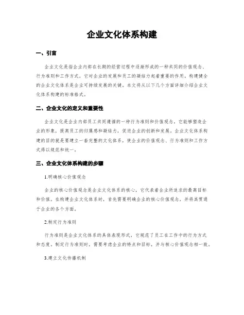 企业文化体系构建