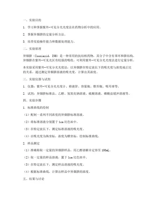 异烟肼分析实验报告