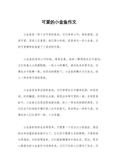 可爱的小金鱼作文