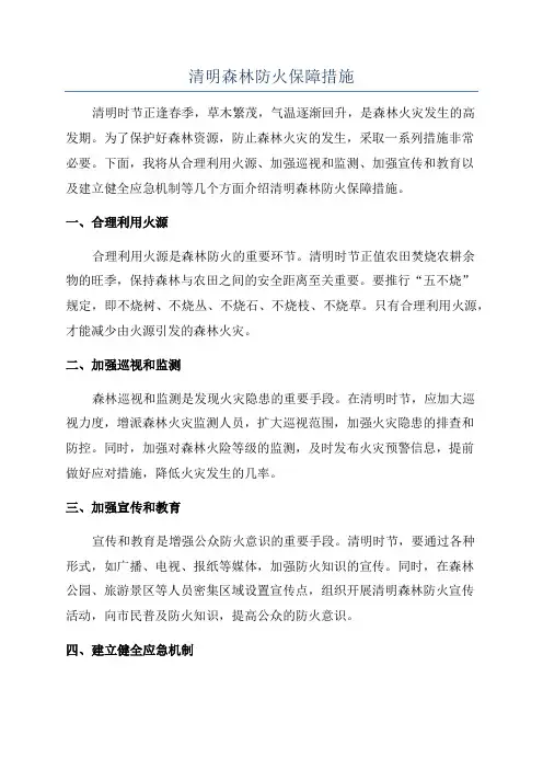 清明森林防火保障措施