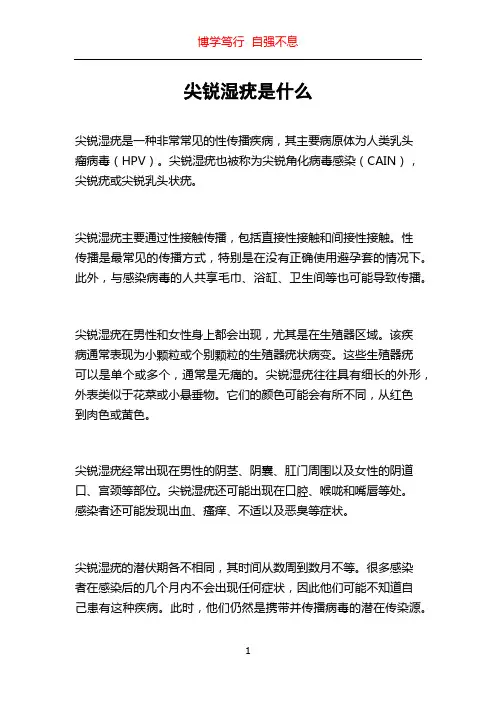 尖锐湿疣是什么