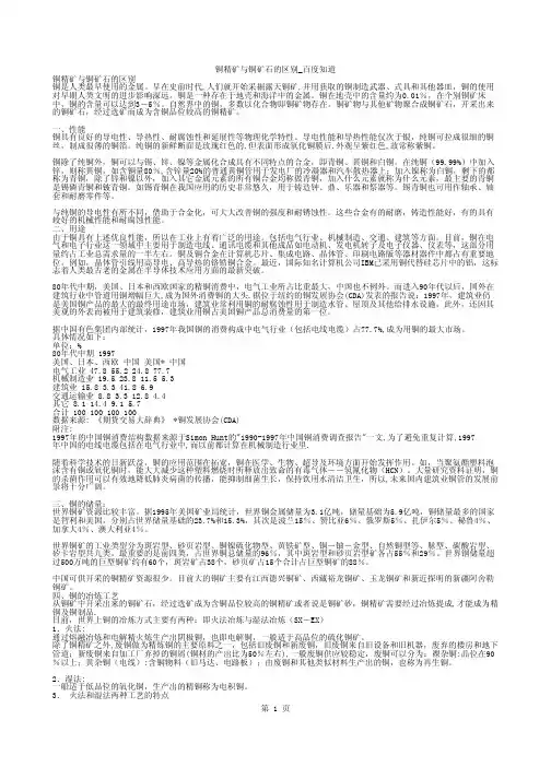 精铜矿与铜矿石的区别
