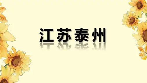 江苏泰州城市文化介绍PPT