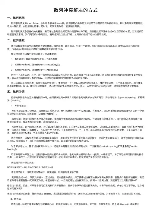 散列冲突解决的方式