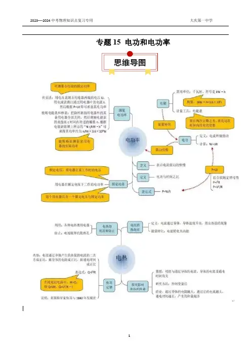 专题15 电功和电功率