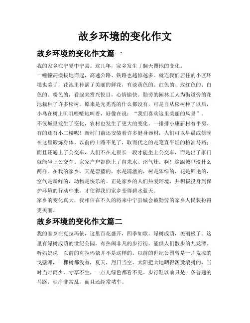 故乡环境的变化作文