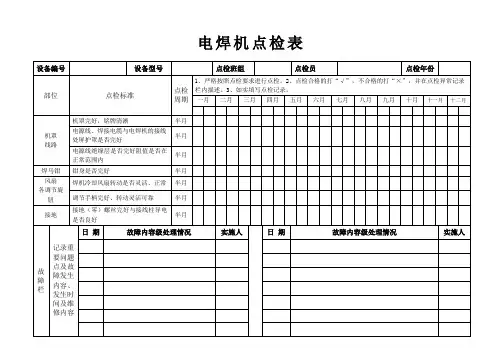 电焊机点检表