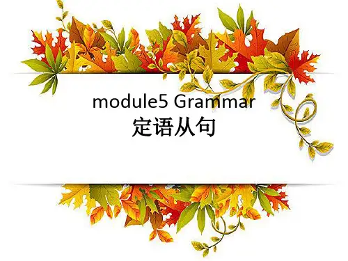 外研版必修三module 5  grammar (共24张PPT)