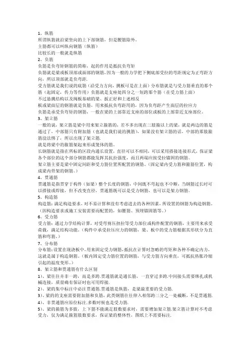 【2017年整理】各种钢筋名称解释