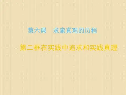 政治：2.6.2《在实践中追求和发展真理》课件(新人教必修4)