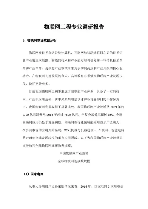 物联网产业发展与人才需求调研报告1