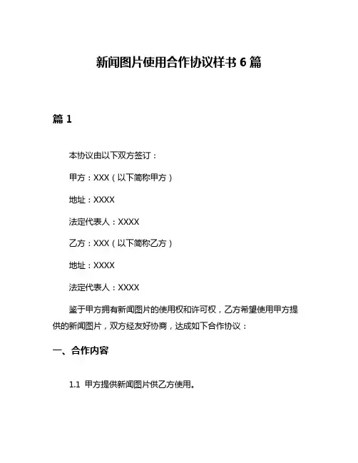 新闻图片使用合作协议样书6篇