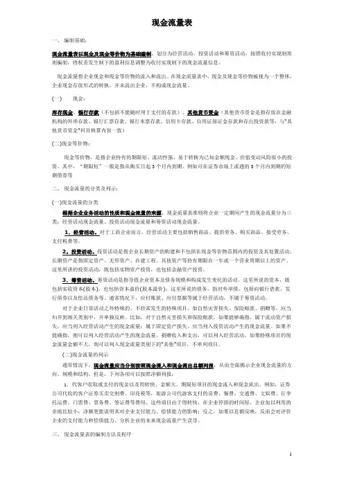 现金流量表的编制