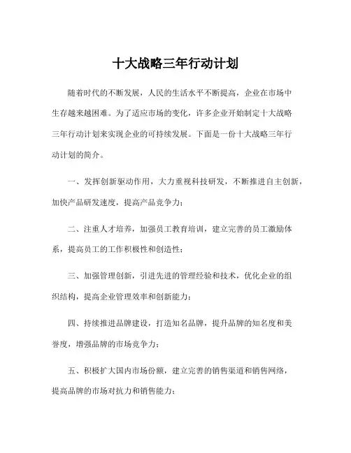 十大战略三年行动计划