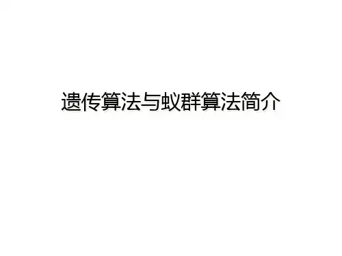遗传算法与蚁群算法简介