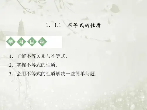不等式的性质ppt课件(21张) 高中数学选修4-5 北师大版
