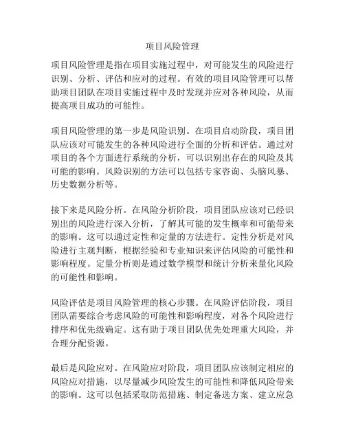 项目风险管理