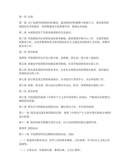 学校团组织的制度