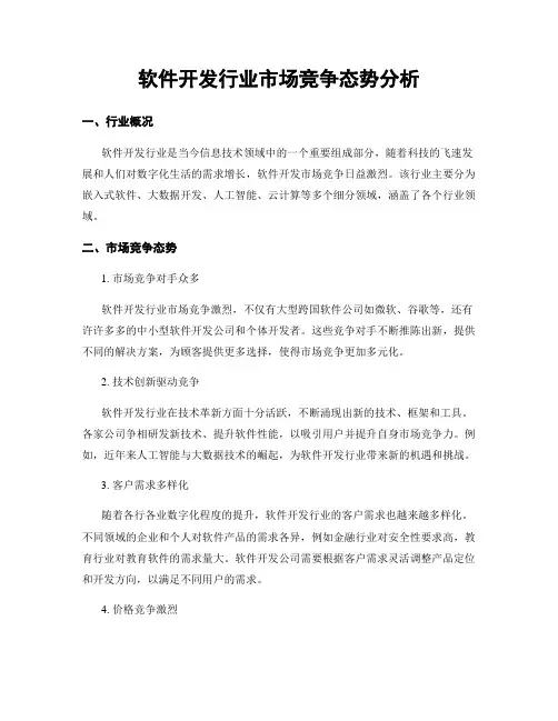 软件开发行业市场竞争态势分析