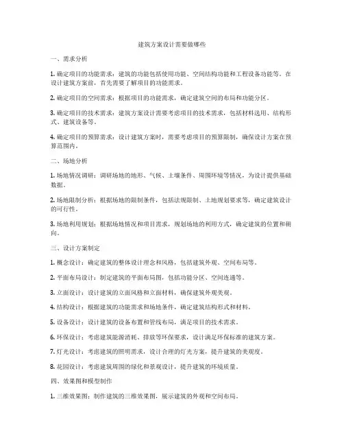 如何做建筑方案设计需要做哪些