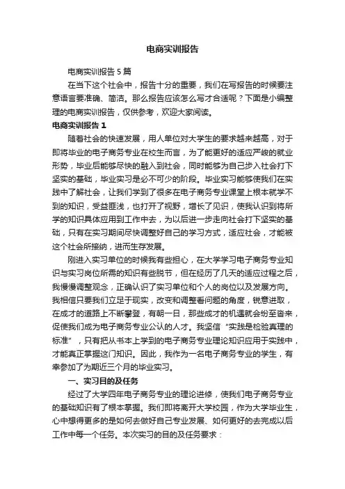 电商实训报告5篇