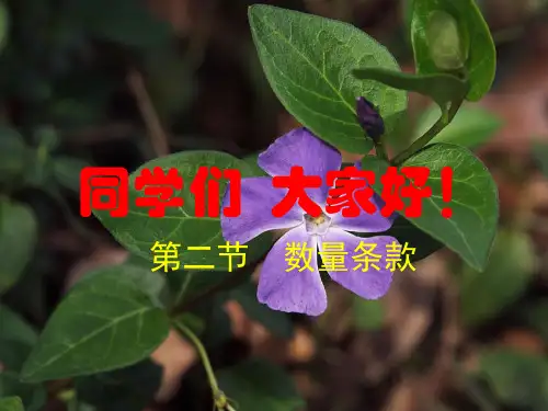 第二节    数量条款.