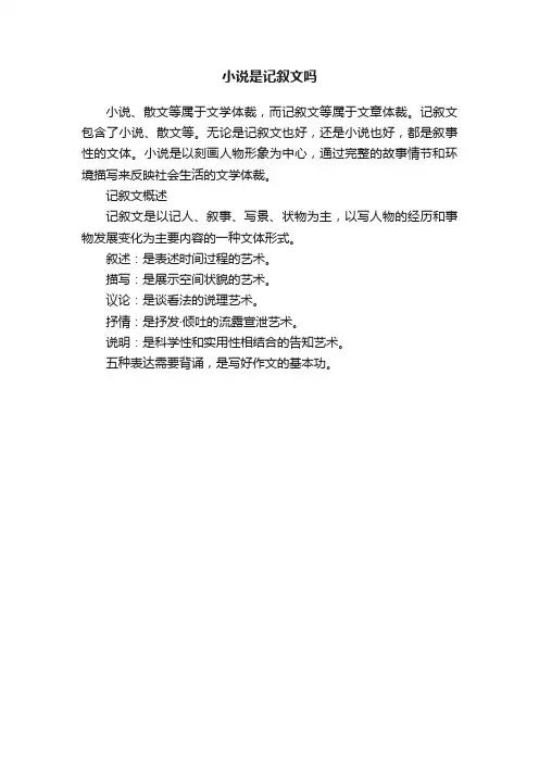 小说是记叙文吗