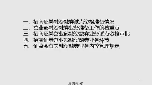 融资融券营业部业务培训PPT课件
