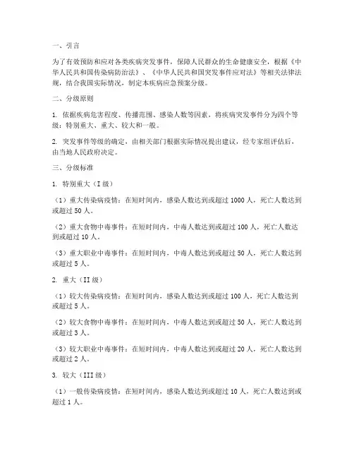 疾病应急预案分级