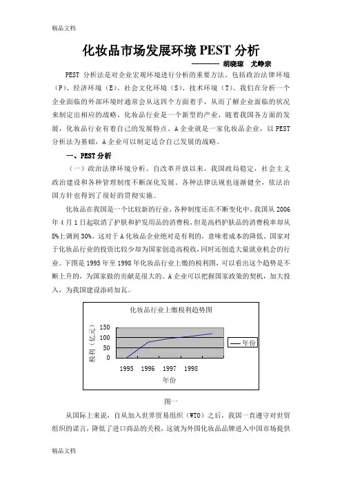 (整理)化妆品市场发展环境PEST分析.