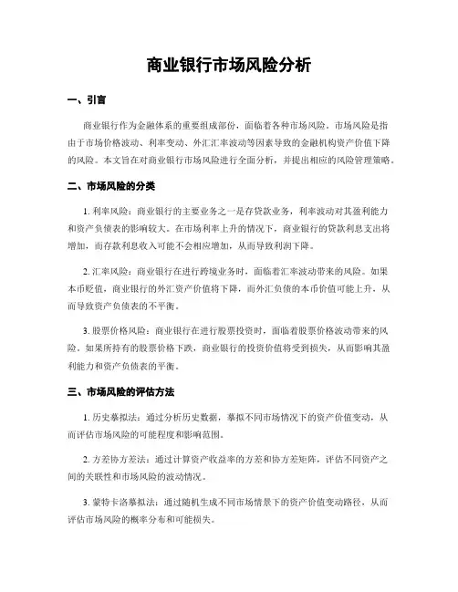 商业银行市场风险分析