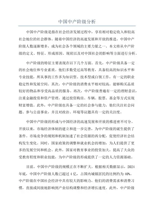 中国中产阶级分析