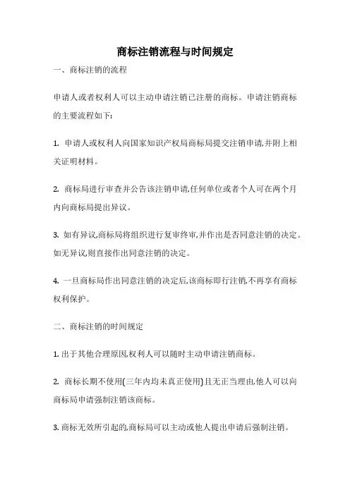 商标注销流程与时间规定