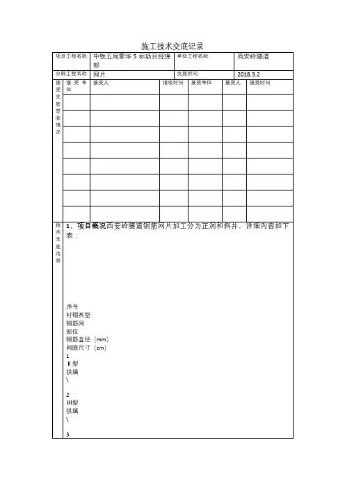 钢筋网片技术交底(钢结构)