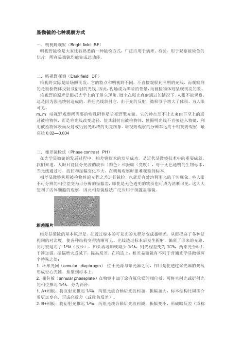 显微镜的七种观察方式