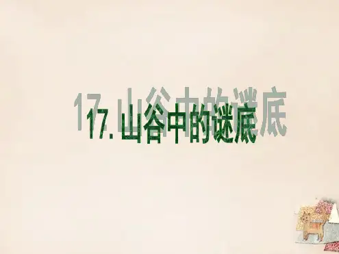 苏教版六年级语文下册17山谷中的谜底