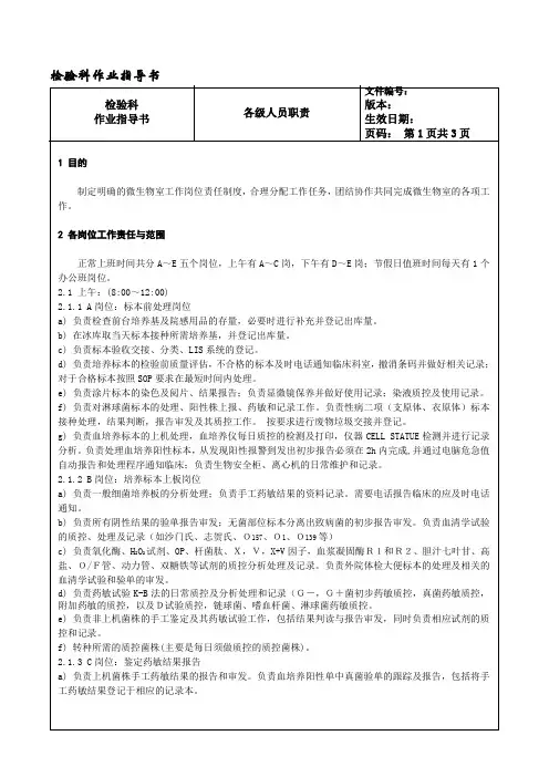 004-岗位责任制度---检验科作业指导书