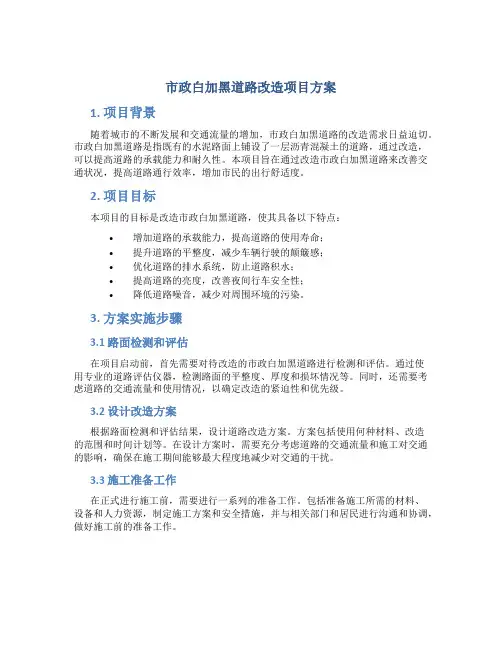 市政白加黑道路改造项目方案