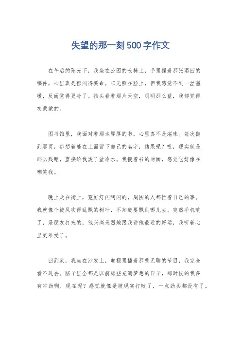 失望的那一刻500字作文
