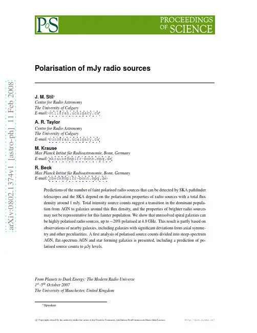 Polarisation of mJy radio sources