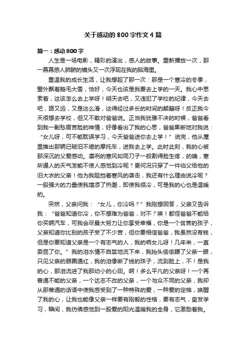 关于感动的800字作文4篇