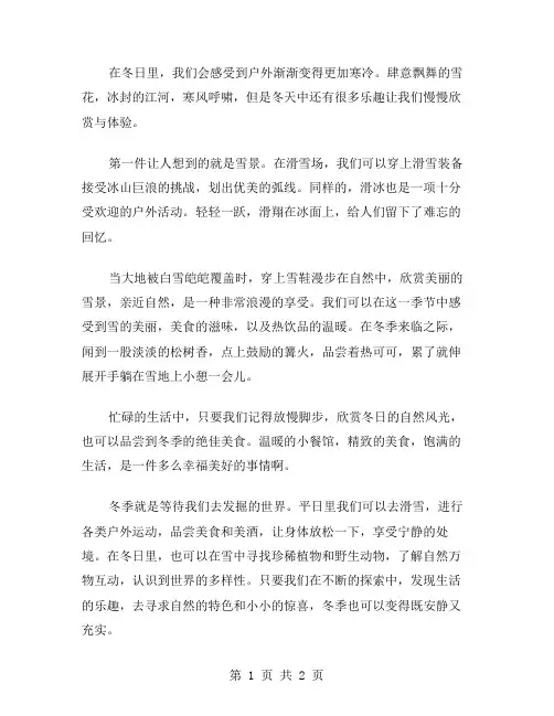 冬天的乐趣作文范文