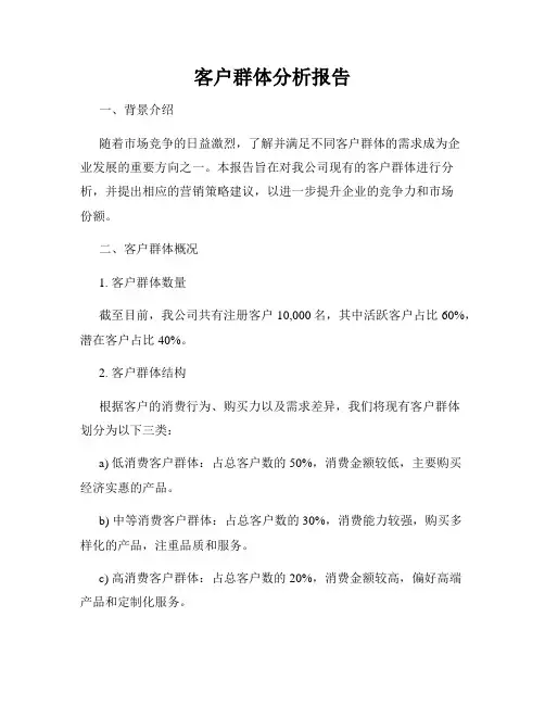 客户群体分析报告