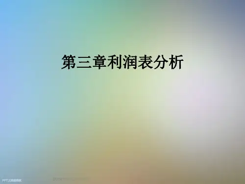 第三章利润表分析