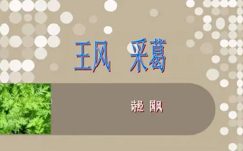 彼采艾兮一日不见如三岁兮-采葛国风诗经